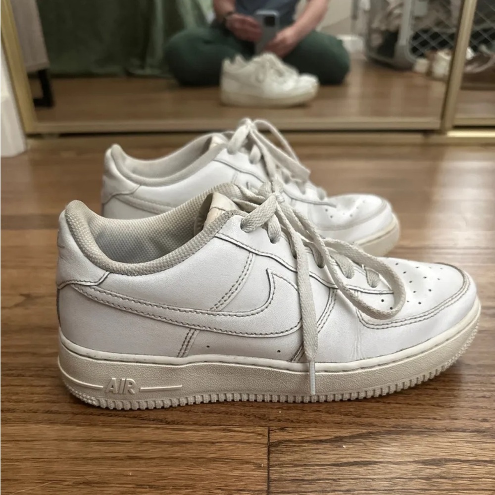 Nike Air Force 1 White Leather Sneakers